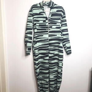 Seafoam Black Oversized Zip Up Jumpsuit - Another Reason UK 12 US 10